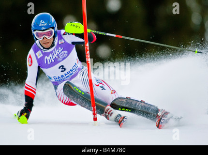 Benjamin Raich Österreich - Slalom Hommes Weltcup, Garmisch Partenkirchen 0902 2008 Banque D'Images