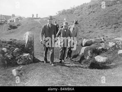 M. David Lloyd George MP chef du parti libéral en vacances au Pays de Galles Banque D'Images