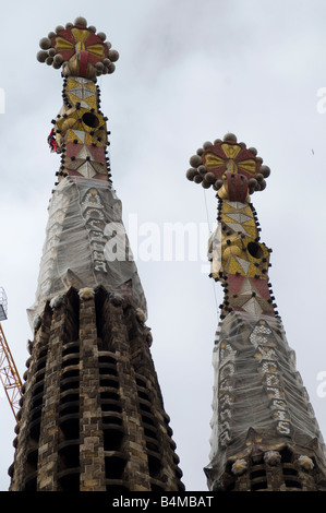 Les tours de la Sagrada Familia. Barcelona Banque D'Images