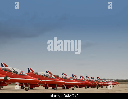 Malta International Airshow flèches rouge RAF Aerobatic Team Harrier à afficher Banque D'Images