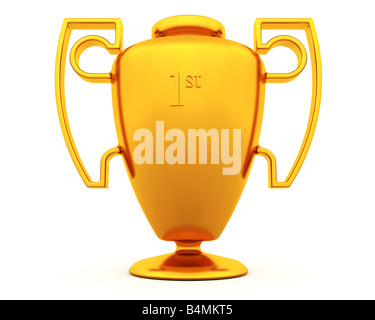 3D render d'un trophée d'or Banque D'Images