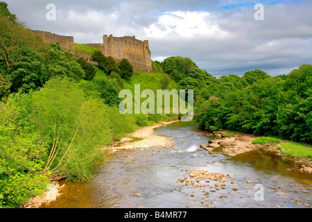 Château de la rivière Swale Richmond Yorkshire Dales England UK Banque D'Images