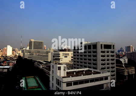 Vue élevée vers la fin de l'après-midi du District Central de Siam Banque D'Images