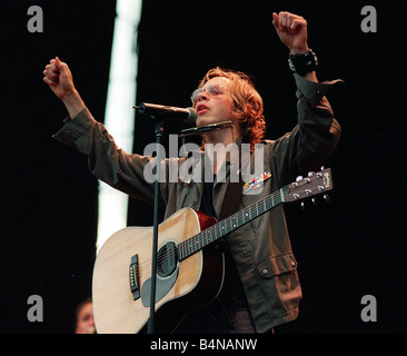 Beck sur scène à Glasgow Green Août 2000 Banque D'Images