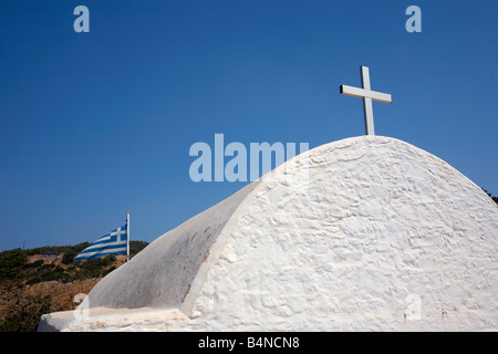 Une Église Grecque dans l'enceinte du château à Monolithos sur l'île grecque de Rhodes Banque D'Images