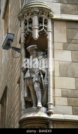 Statue de Sir Thomas Gresham, à l'angle de la Rose et du Croissant-Rouge Trinity Street, centre-ville de Cambridge, Cambridgeshire, UK Banque D'Images