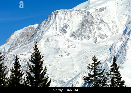 Face raide à l'Aiguille du Goûter dans le massif du Mont Blanc, St Gervais Mont Blanc, Haute Savoie, France Banque D'Images