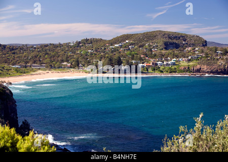 Vue de la plage d'Avalon et de pointe, sur les plages du nord de Sydney, Australie Banque D'Images