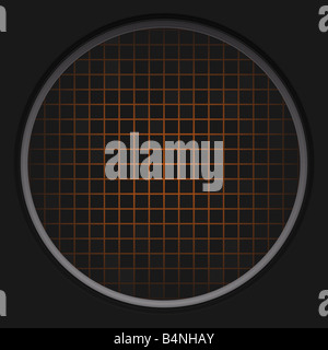 Une grille radar circulaire sur fond noir Ce fonctionne également comme un bouton Banque D'Images