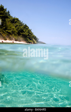 Seascape à Kallithea Kassandra Halkidiki,plage,grèce, Banque D'Images