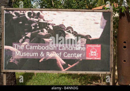 Musée des mines terrestres au Cambodge, près de Siem Reap, Cambodge Banque D'Images