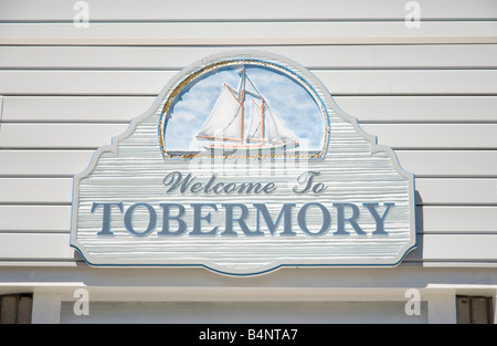 Bienvenue à Tobermory Tobermory sign in Ontario Canada Banque D'Images