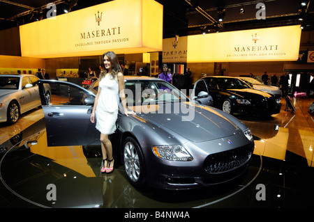 Un nouveau modèle de luxe design italien Maserati sur l'affichage pendant la 'Mondial de l'Auto' 2008, un grand salon de l'automobile à Paris, France Banque D'Images