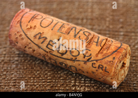 Bouchon de liège vins du Médoc Banque D'Images