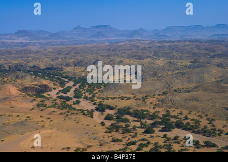Vue aérienne de la Namibie Brandberg Mountain Air Afrique Banque D'Images