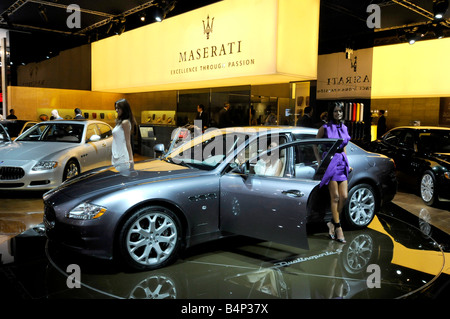 Un nouveau modèle de luxe design italien Maserati sur l'affichage pendant la 'Mondial de l'Auto' 2008, un grand salon de l'automobile à Paris, France Banque D'Images