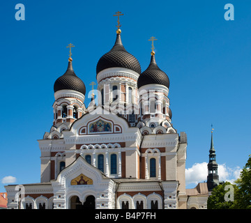 Cathédrale Orthodoxe Russe Alexandre Nevski, la colline de Toompea, Tallinn, Estonie Banque D'Images