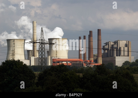 Neurath centrale à charbon, Grevenbroich, Rhénanie du Nord-Westphalie, Allemagne. Banque D'Images
