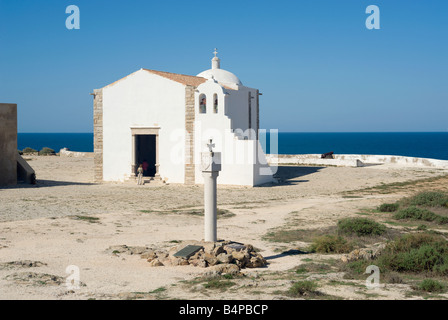 Le Portugal, l'Algarve de l'Ouest, Sagres, le promontoire de Sagres (Promontório de Sagres) la chapelle Capela do Infante Banque D'Images