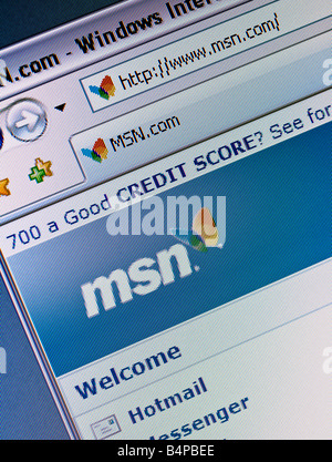 Site web de l'écran et le logo MSN Banque D'Images