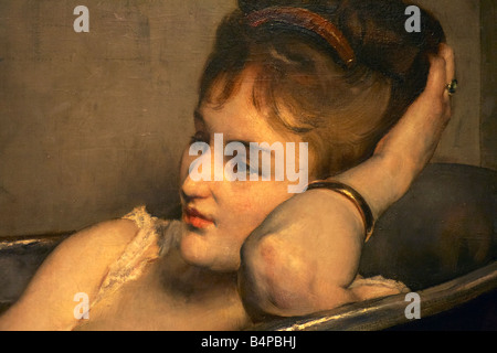 Détail de la peinture, le bain ou la baignoire par Alfred Stevens Musée d Orsay Paris France Banque D'Images