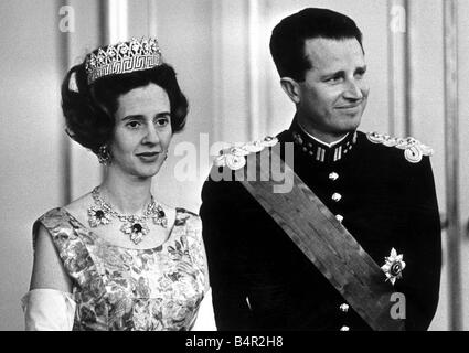 Image étrangère Belgique Août 1968 Roi Baudoiun et La Reine Fabiola de Belgique Banque D'Images