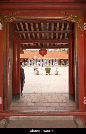 Temple de la littérature Hanoi Vietnam Banque D'Images