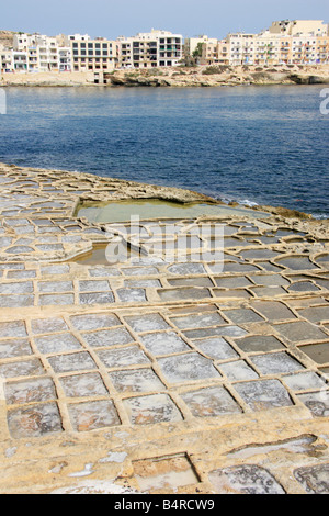 Les salines de Marsaskala, Malte. Banque D'Images