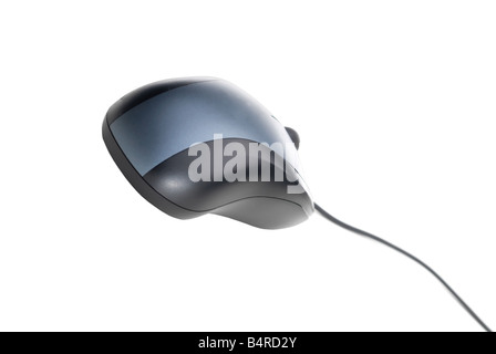 Souris d'ordinateur sur un angle on white Banque D'Images