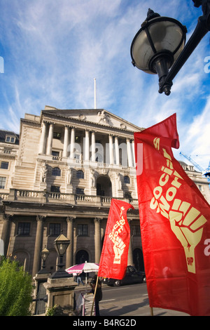 Socialist Workers Party manifestation devant la banque d'Angleterre, Londres Banque D'Images