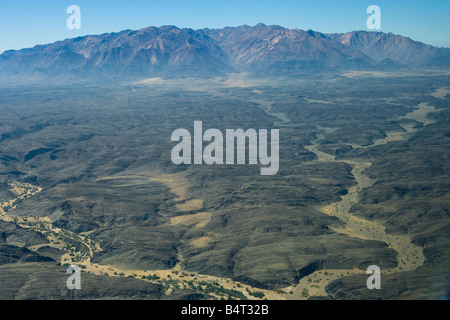 Vue aérienne de la Namibie Brandberg Mountain Air Afrique Banque D'Images