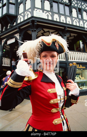 L'Angleterre, Cheshire, Chester, crieur public Banque D'Images