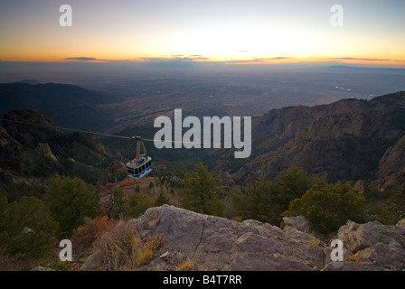 USA, New Mexico, Albuquerque, de montagnes de Sandia (Sandia Peak Tramway funiculaire)