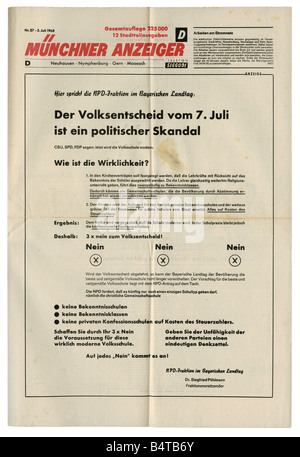 Géographie / voyages, Allemagne, politique, presse / médias, 'Schümner Anzeiger', Munich, numéro 27, 5.7.1968, , Banque D'Images