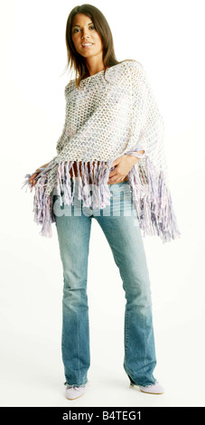 Poncho Poncho Style 3Womens Girls Fashion Studio Fonction pix Banque D'Images