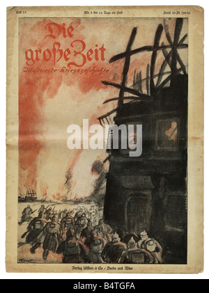 Presse/médias, magazines, 'Die grosse Zeit - Ilustrierte Kriegsgeschichte', Berlin / Vienne, numéro 15, 1915, titre, Banque D'Images