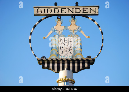 Panneau du Village, Cranbrook, Kent, Angleterre, Royaume-Uni Banque D'Images