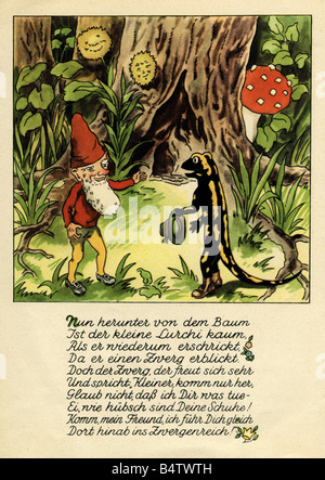 Publicité, mode, salamandre, livret, 'Lurchis Abenteuer - Das lustige Salamanderbuch' ('Lurchis aventures'), partie 1, 1937, Lurchi et le nain, , Banque D'Images