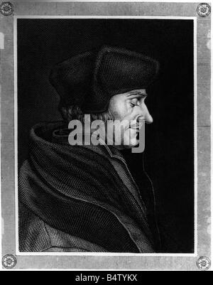 Érasme de Rotterdam, réellement Geert Geertsen, 27.10.1469 - 12.7.1536, philosophe, théologien hollandais, portrait, gravure sur acier, par C. Barth, après peinture par Albrecht Duerer, auteur de l'artiste n'a pas à être effacée Banque D'Images