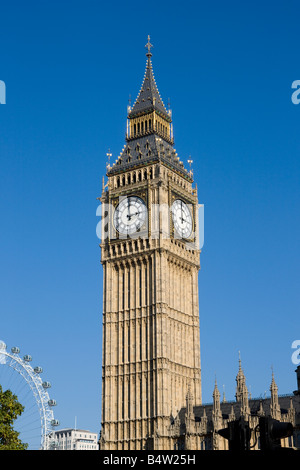 La tour de l'horloge, connu sous le nom de Big Ben au Palais de Westminster ou chambres du parlement Londres Banque D'Images