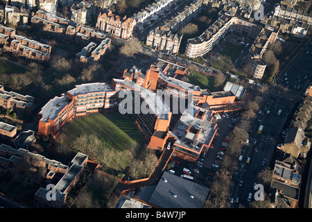 Vue aérienne nord-est de l'Ealing West London Hammersmith College appartements maisons de banlieue Gliddon Road Talgarth Road London W14 UK Banque D'Images