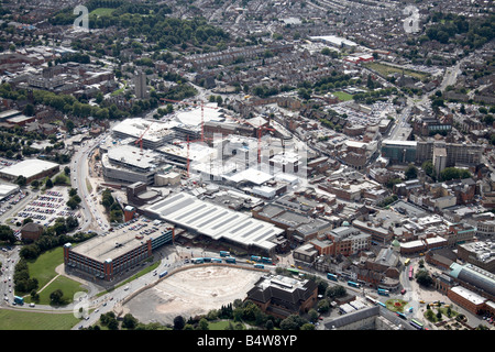 Vue aérienne au sud-ouest du centre-ville de Derby Derby rue trafic travaux de construction routière Osmaston Derbyshire DE1 England UK Banque D'Images