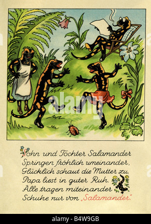Publicité, mode, salamandre, livret, 'Lurchis Abenguer - Das lustige Salamanderbuch' ('Lurchis aventures'), partie 1, 1937, famille Slamander, , Banque D'Images