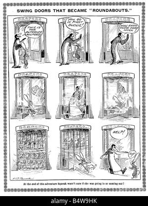 Pip Squeak et Wilfred le 12 mai 1919 le Daily Mirror a introduit ses lecteurs à les aventures de Pip et grincent dans les neuf mois suivant le chien et Pip Squeak penguin ont été rejoints par un lapin appelé Wilfred le chien le pingouin et le lapin ont à devenir ferme favoris avec le miroir leur lectorat le fan club Gugnune Wilfredian League de gagné plus de 350 000 membres dans les six mois de son lancement, le trio vedette de Panto et fait de nombreuses apparitions en public ce trio inédit, étaient également favoris ferme avec la famille Royale la Reine Mary a visité le trio dans le zoo de Bristol au début des années 20 l'agir de l Banque D'Images