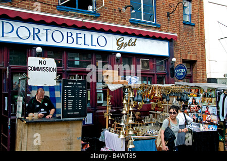 Marché de Portobello Road Notting Hill Londres Banque D'Images