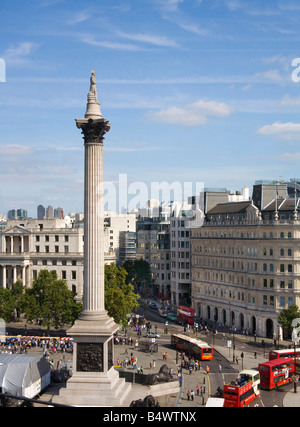 Nelson s Colonne à Trafalgar Square à Londres Banque D'Images