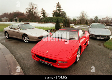 Ferrari à l'hôtel Gleneagles sur la photo, la 355 Spider FI un rouge et or 456 l 550 Maranello silver Banque D'Images