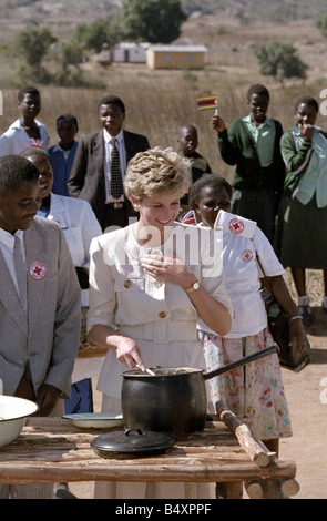 La princesse Diana visite outre-mer Zimbabwe 1993 1907 1993 Banque D'Images