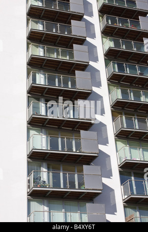 Balcons sur le NV Bâtiments Salford Quays Banque D'Images