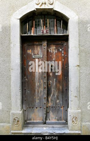 Fixation sur porte en bois Banque D'Images